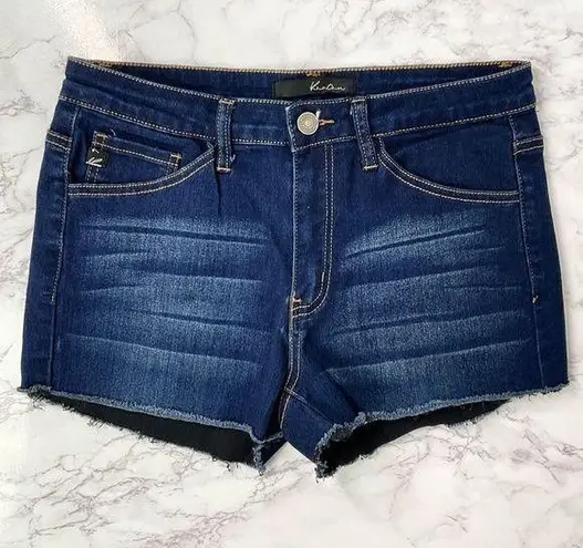Kancan Blue Dark Wash Custom Cutoff Jean Shorts 28