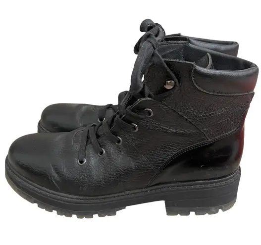 Avellini Made in Spain Leather Ankle Boots Women's Black Lace Up Size 40/usa 9