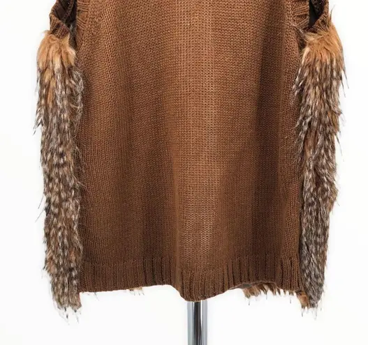 love on a hanger  Boho Faux Fur Embroidered Trim Vest Boho