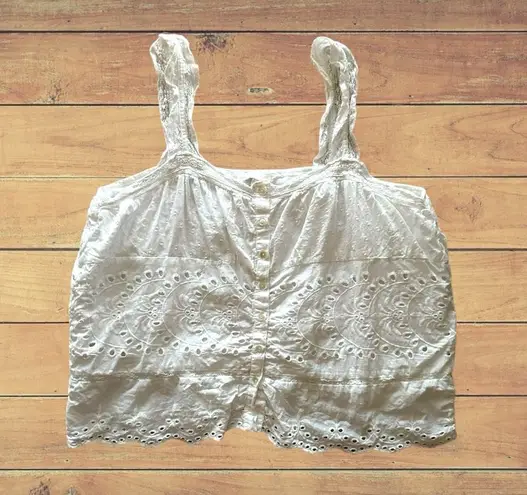 Jennifer Grace Jennifer and Grace Womens Size XL White Eyelet Sleevelesss Top