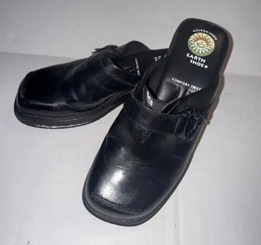 Earth Shoes Black Leather Boho Hippie Gorpcore Minimalist Y2K Slip