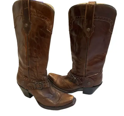 Corral  Saltillo Mesquite Harness Brown Leather Snip Toe Western Boots