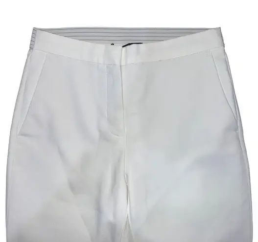 ZARA  White Straight Leg Cuffed Pants Size XS