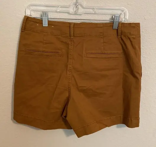 Loft  Washed Twill Shorts Bronze Brown High Rise