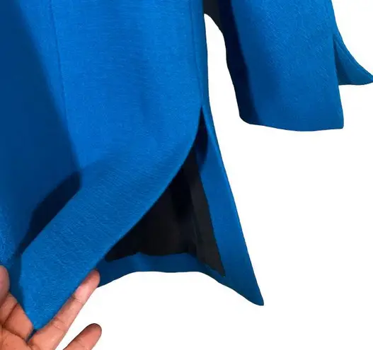 Nina McLemore Blue Button Front Jacket 100% Wool Women Sz 0