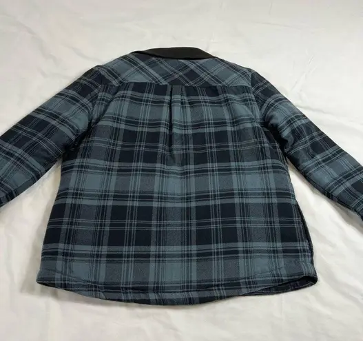 Aventura Women's Medium Organic Cotton Navy Plaid Full Zip Jacket