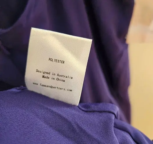 Fame and Partners Gown Purple Maxi Dress Cutouts Sleeveless Formal Slit Womens 6