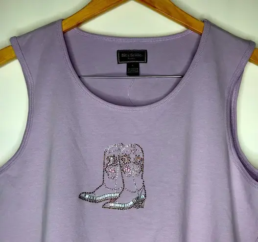 Bit & Bridle  embellished tank top purple large