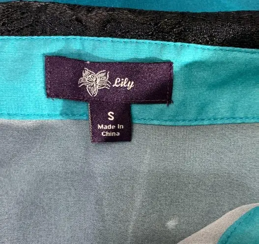 Firmiana Lily by Ombre Beach Cover Up White to Teal Size Small