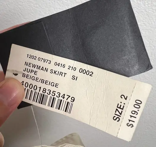 Club Monaco Newman Beige High Waist Double Breasted Button Front Belted Skirt