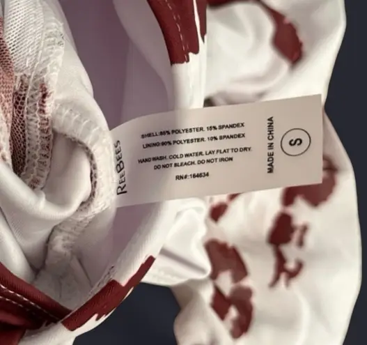 Ree Bees Chic White & Brown One Piece Swimsuit With Bold Cutouts