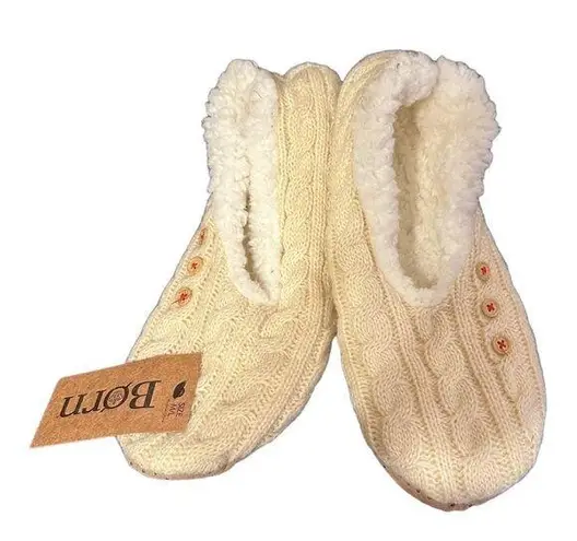 Born Cream Sherpa Lined Slippers Size undefined