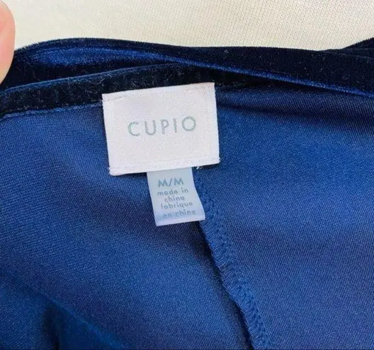 cupio  Blue Velvet Sweatshirt Dolman Sleeve Medium