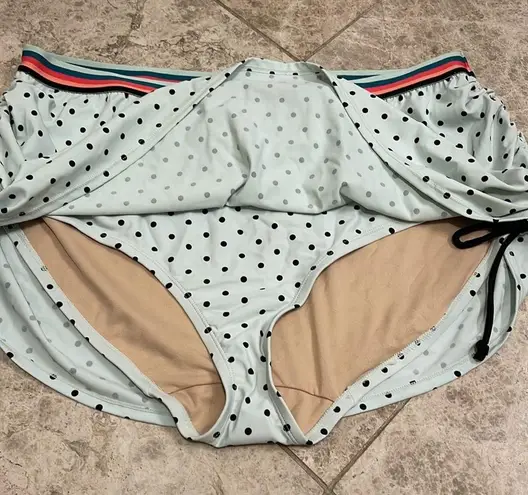 Cacique Swim Polka Dot Ruched Side Adjustable Swim Skirt Size 22 NWT
