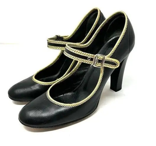Marc by Marc Jacobs MARC JACOBS black leather Mary Jane heels, made in Italy, size 9.5