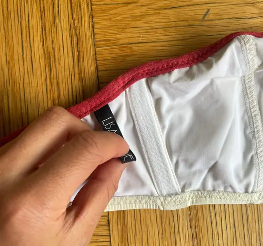 Lisa Marie Fernandez cream and red scuba strapless bikini size 1/XS