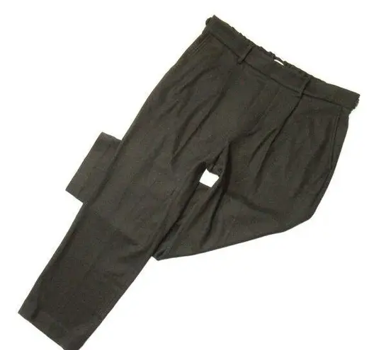 Vince NWT  Pleated Cozy Pull-on in Olive Green Flannel Ankle Crop Pants M $325