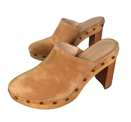 Veronica Beard  Grita Suede Clogs in tan 10