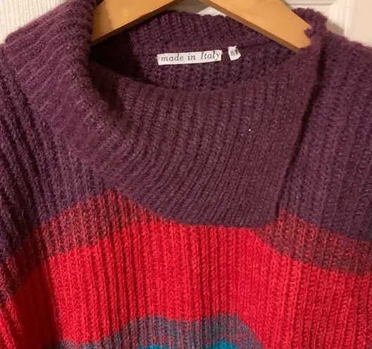 Norma Della Vintage 70’s Legge Italian color block mohair sweater, size medium