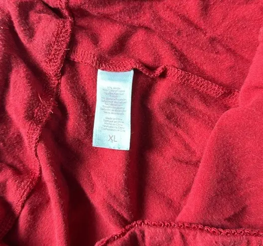 Oscar de la Renta Peplum Pajama Set Red XL