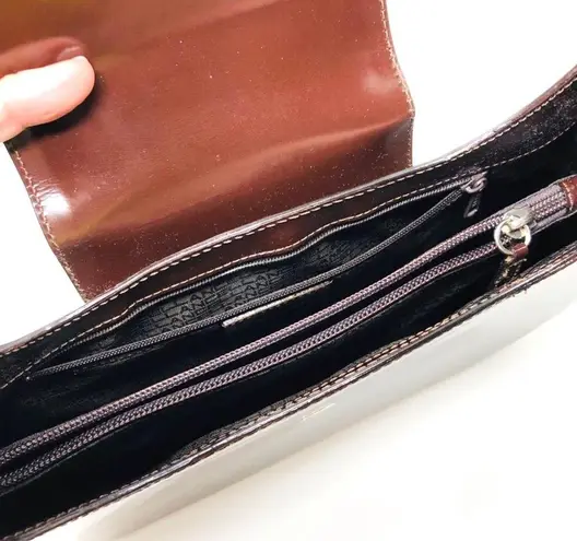 LANCEL Paris dark burgundy structured leather purse, made in Italy