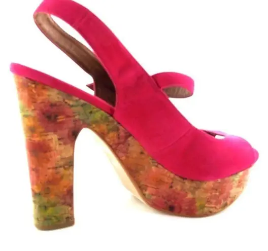 Madeline Girl Rip Rap Open-Toe 5" Pump Fuchsia 9.5