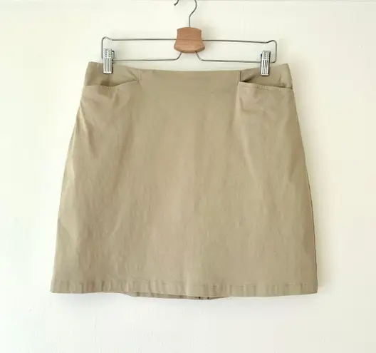Boston Proper tan khaki cotton short skirt