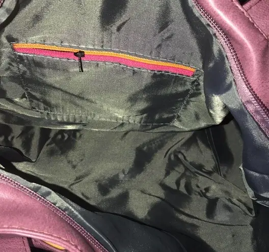 FAUX LEATHER MAUVE EMBELLISHED DESIGN WITH CHIC BOWS Pink