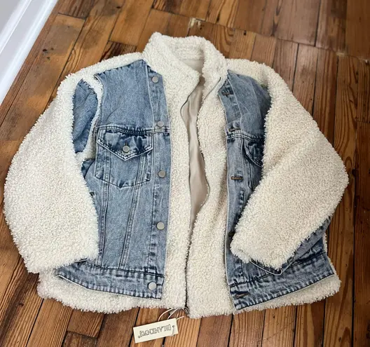 BLANK NYC Denim Sherpa Jacket