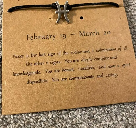 Make A Wish Bracelet, Pisces #64 Black