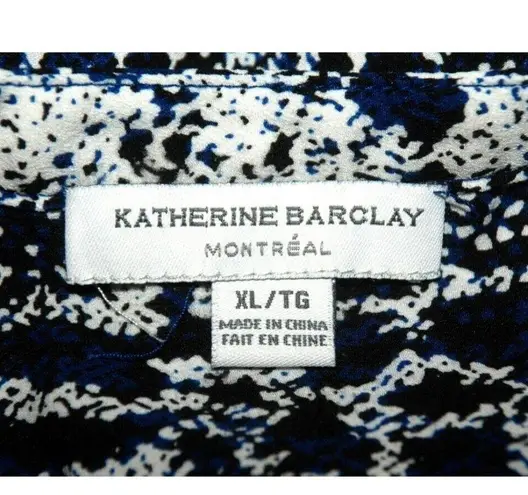 Katherine Barclay Woman's Sleeveless Blouse Size XL by Blue & Black V-Neck