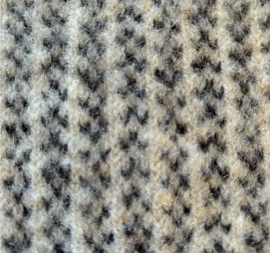 VTG Wool Chunky Knitted Cardigan Sweater M Black Cream Red Metal Scroll Buttons Size M