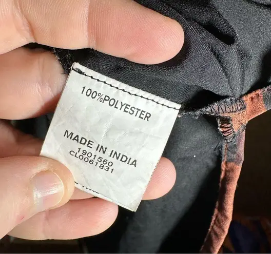 Zapelle Brown/Black Animal Print Short Sleeve Aline Midi Dress size 1X