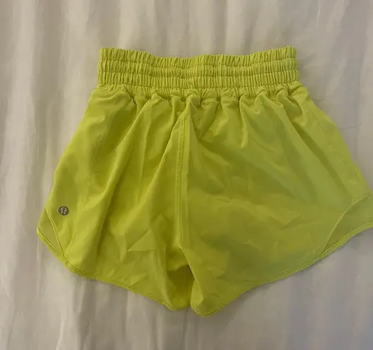 Lululemon Hotty Hot Shorts 4” Lined Neon Yellow