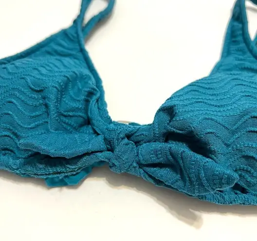 Mossimo Textured Bow Front Bralette Bikini Top Tropical Teal NWOT M Size M