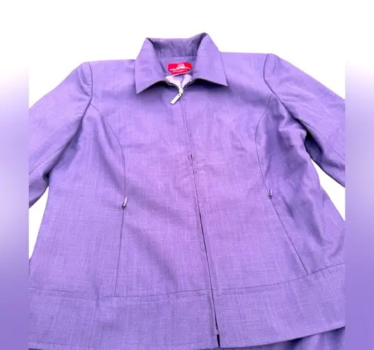 Oscar de la Renta Purple Skirt Suit NWOT – Jacket 8 Skirt 6 Pleated Classic COA