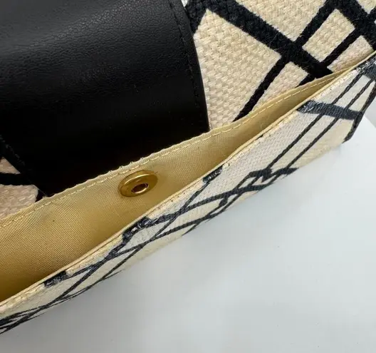 Spartina 449 Spartina wallet Seven Oaks natural linen leather geometric portal lock tan black