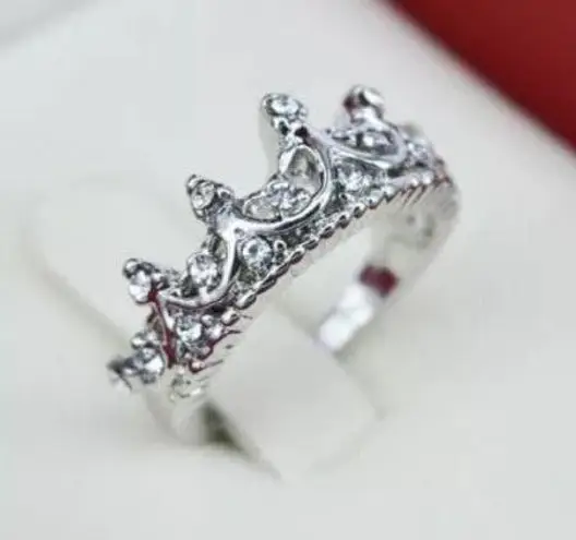 Silver Princess Crown Ring