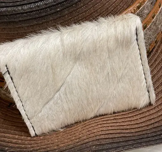 Boutique Hair on Hide Genuine Leather Card Holder with snap closure. Made in USA