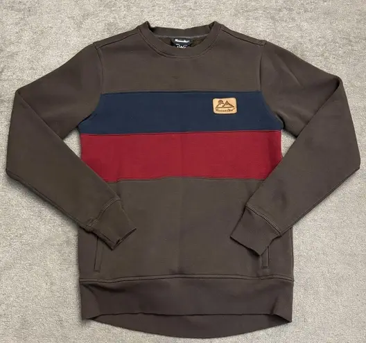 Moosejaw Long Weekend Stripe Crew Neck Sweatshirt Unisex Brown