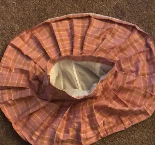 Pink plaid pleated high waist school girl skirt size small