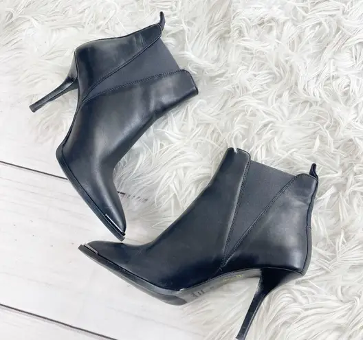 Acne Jemma Chelsea Women's Pointed Toe Leather Boots In Black Size 37