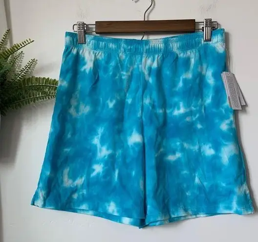 BP NWT Nordstrom . Blue Wave Tie Dye High Rise Elastic Shorts