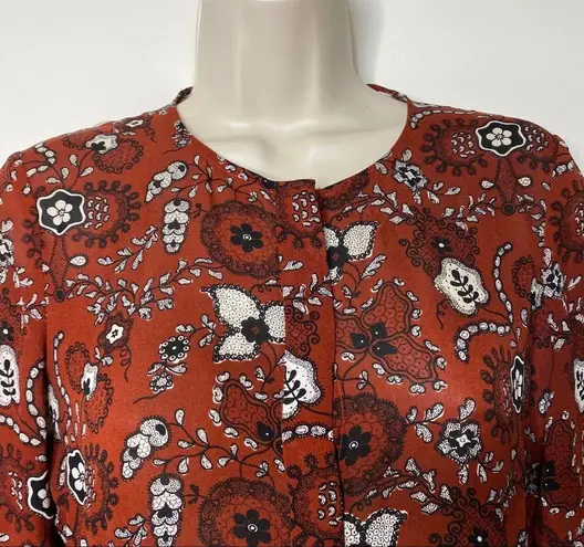 ALC Frank A.L.C Randi Mini Button front Dress Floral print Henna, Black, & White