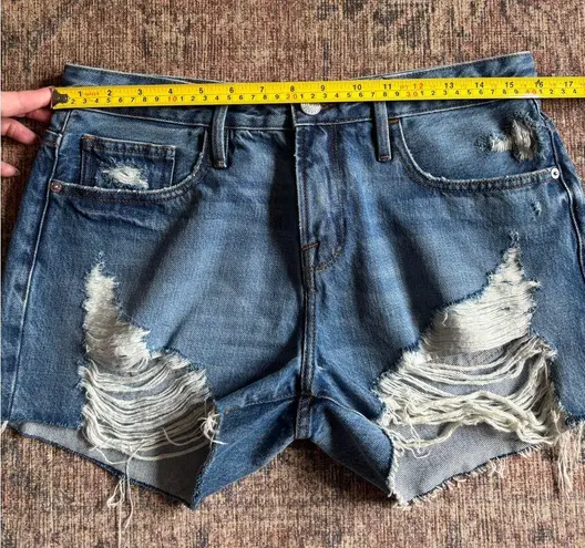 Frame Le Grand Garcon Short Distressed Cutoff Denim Jean Shorts Size 26