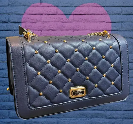 Badgley Mischka blue crossbody with square studs handbag 92 53 Off Retail New With Tags From Mayser
