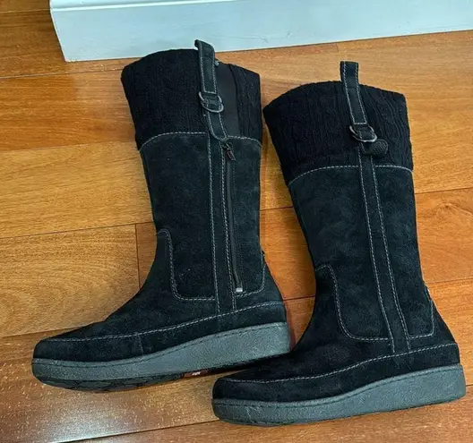 The North Face  black Suede knit Leather Boots size 9.5