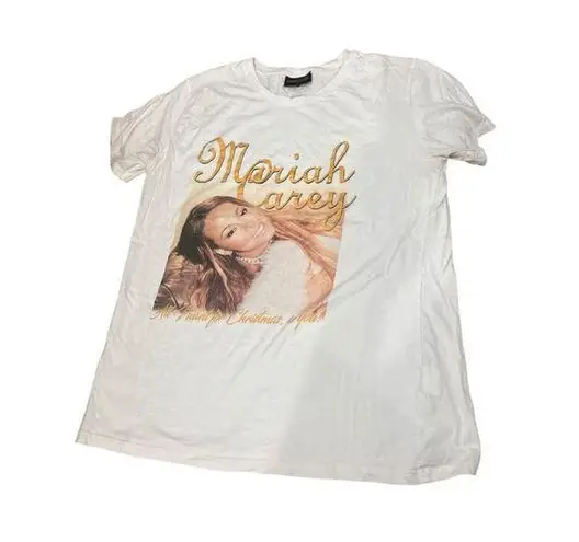 Mariah Carey all I want for christmas graphic tee women's large Gold