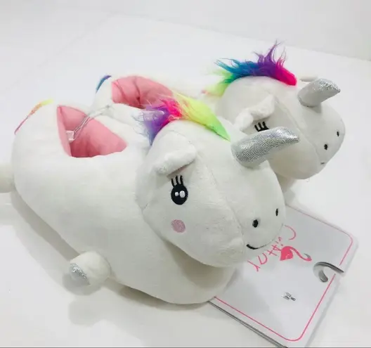 Critter Creations Unicorn Slippers White, Size 7