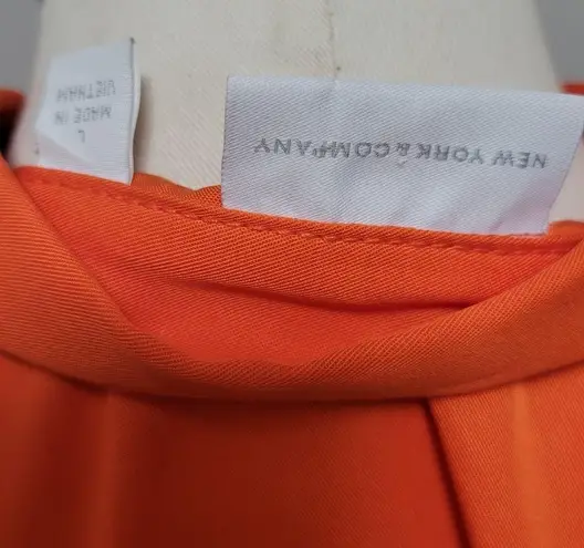 Ny&co NY& orange faux wrap shirtdress size large